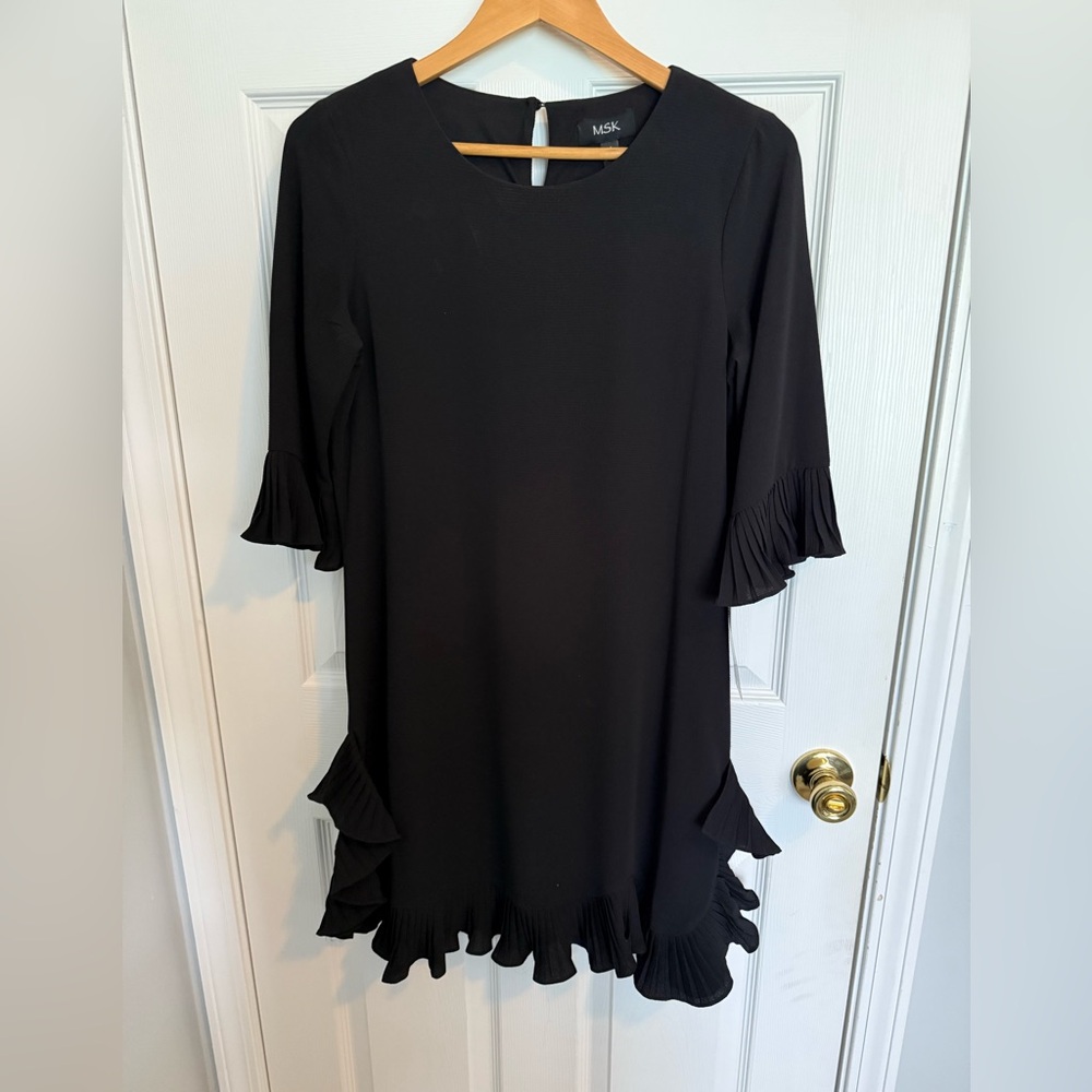 NWT. MSK Elegant Black Long Sleeve Dress